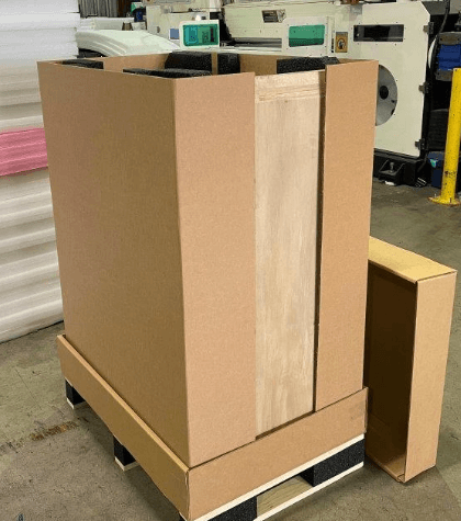 Hybrid wood and corrugated packaging solution offers similar protection to wood only but at a lower cost