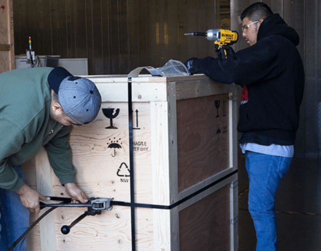 Custom industrial rack crate manufactured by Larson Packaging Company