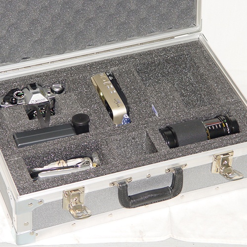 Small ATA style case with custom foam insert housing sensitive equipment