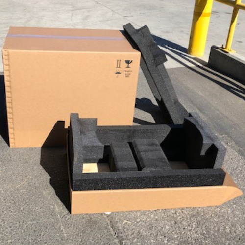 Custom designed foam insert for corrugated box