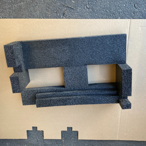 Custom designed foam insert for corrugated box