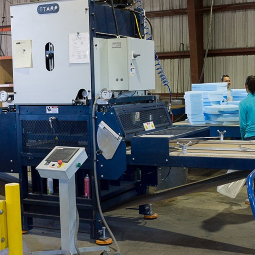 State of the art foam insert fabrication machine at work in the LPC factory