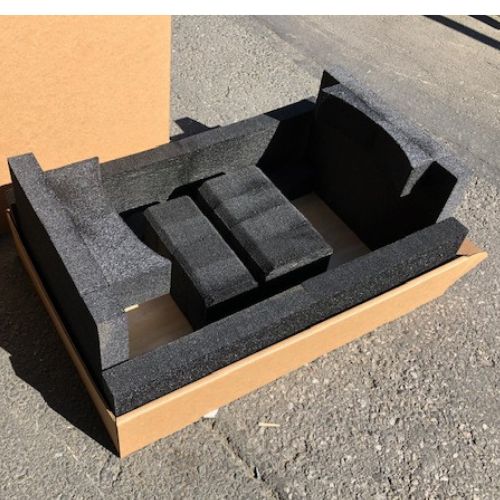 Custom designed foam insert for corrugated box
