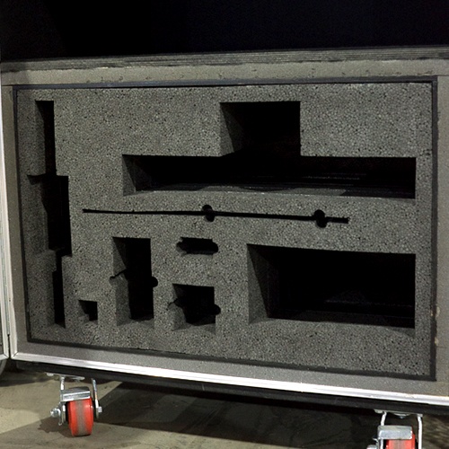 ATA case with custom foam insert to protect  and organize equipment