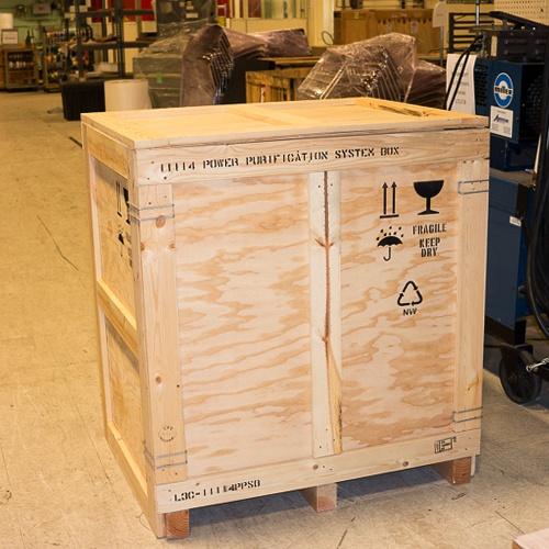 wooden crate for industrial equipment