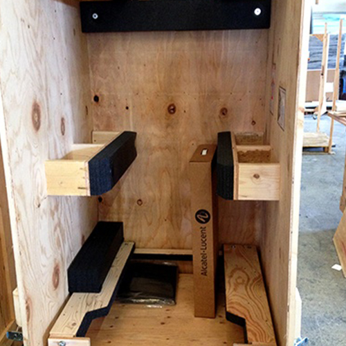 Foam lining, supports,, specialty hardware and blocking are all important parts of keeping products safe while transit in the crate