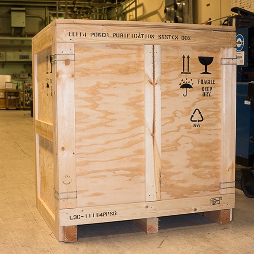wooden crate for industrial equipment