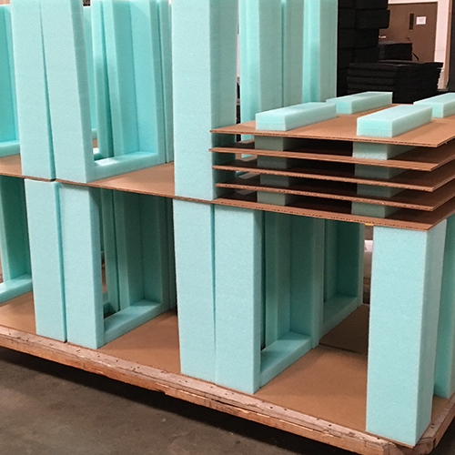 Fabricated foam can be designed to fit any cavity such as a corrugated or plastic box, hard case, or ATA case.