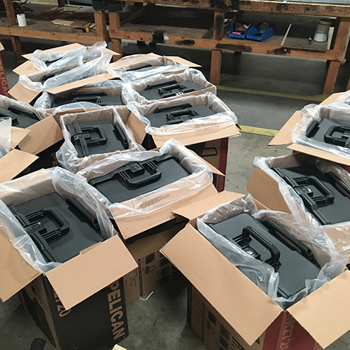 Another delivery of Pelican cases to Larson Packaging Company ready for the custom foam inserts to be added