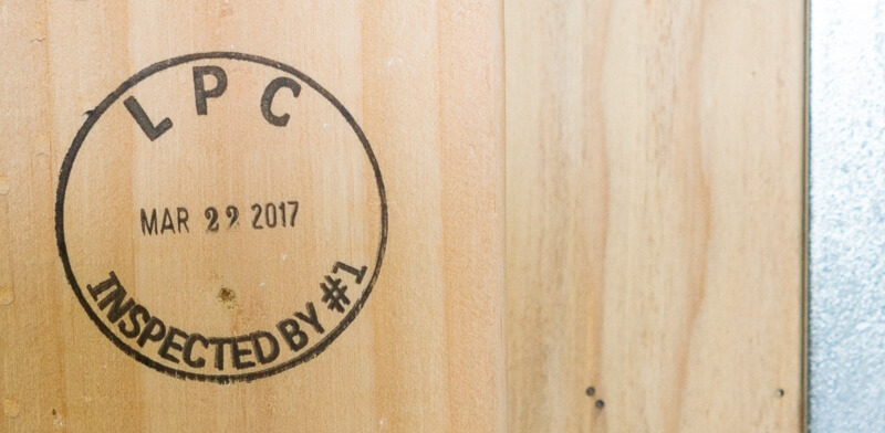 LPC made rack crate with inspection stamp