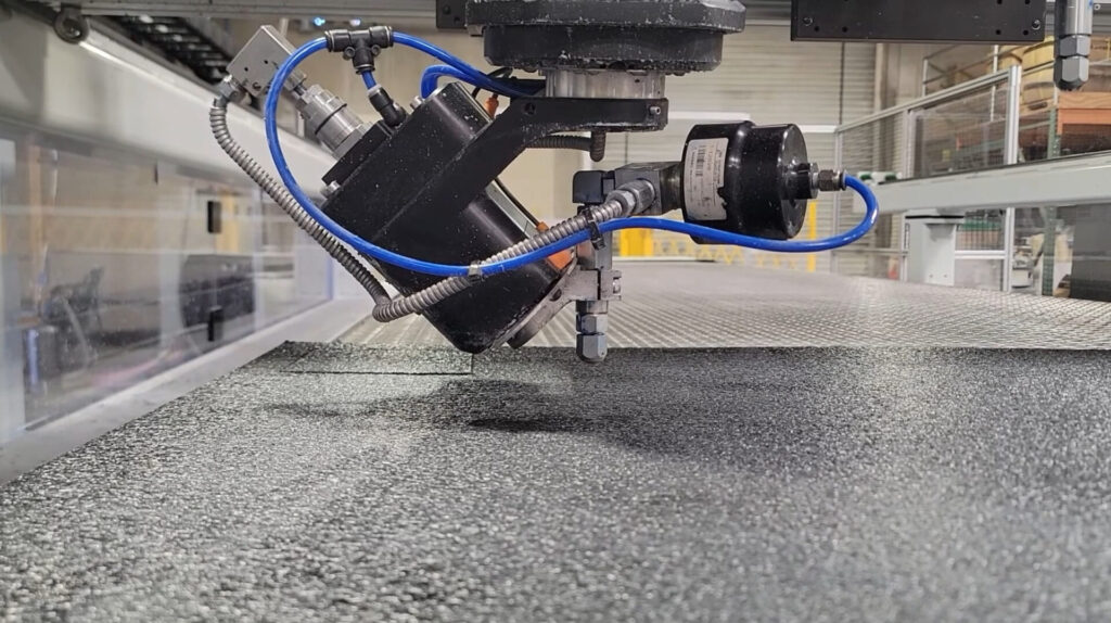 WARDJET waterjet cutter cutting foam