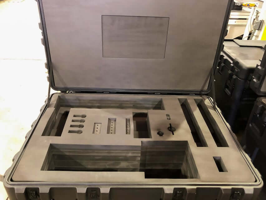 Pelican case with custom foam interior designed and fabricated by LPC